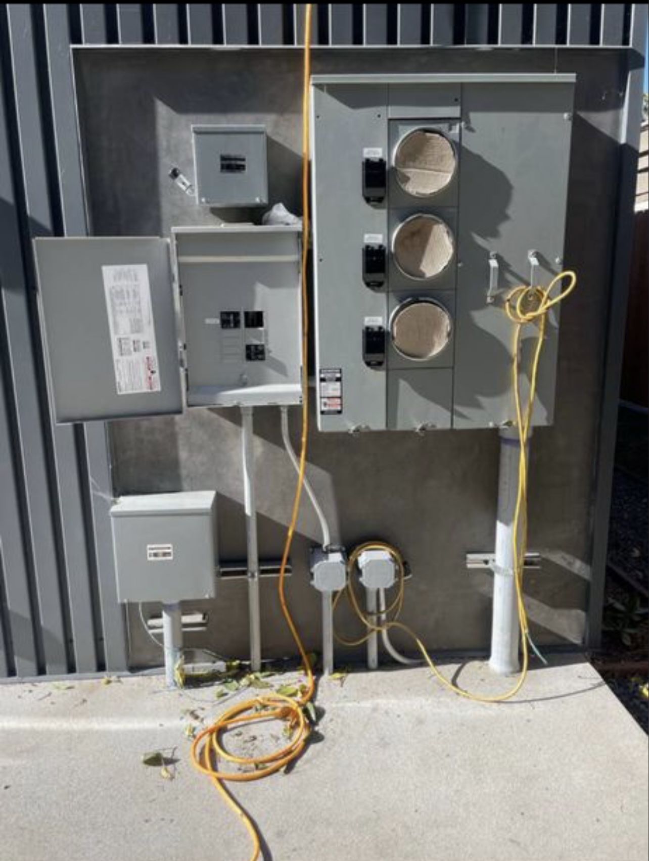 Underground service meter and panel installation