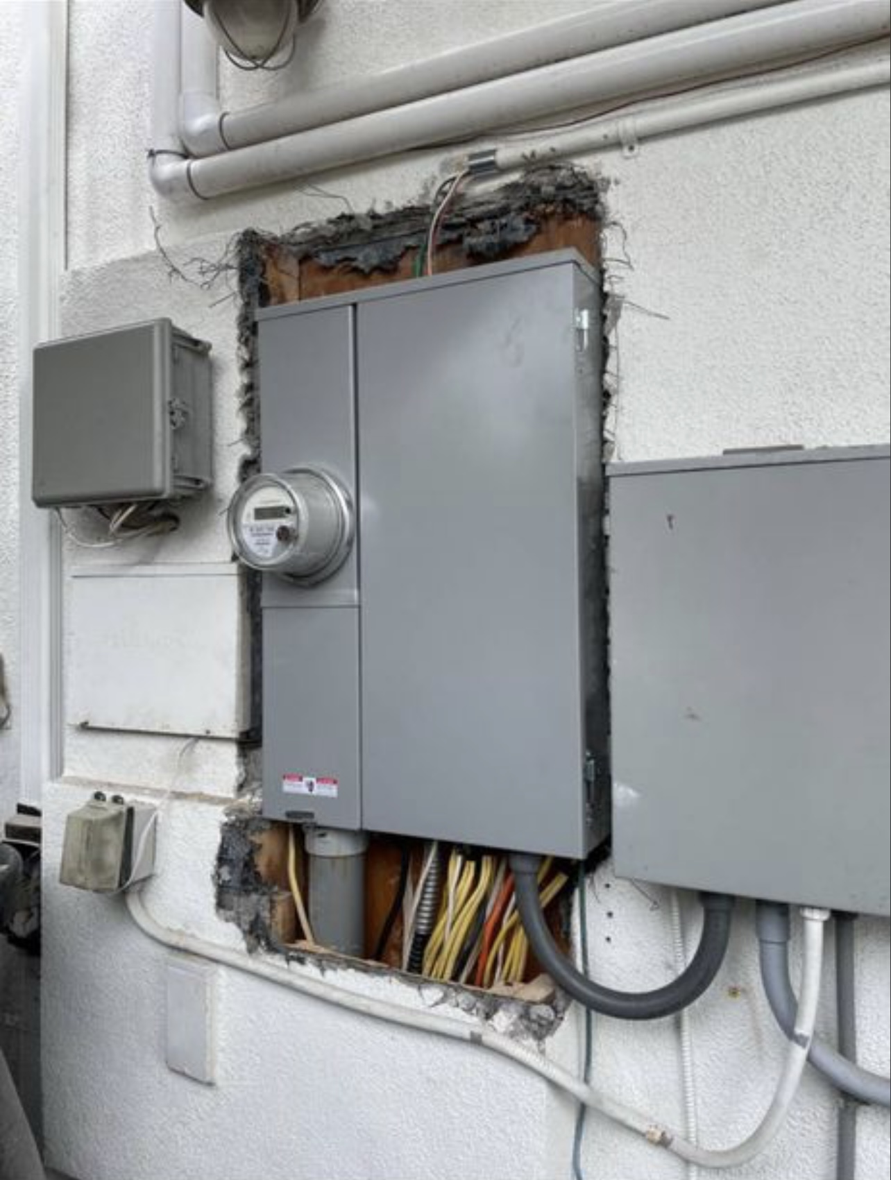 New construction panel and wiring rough-in