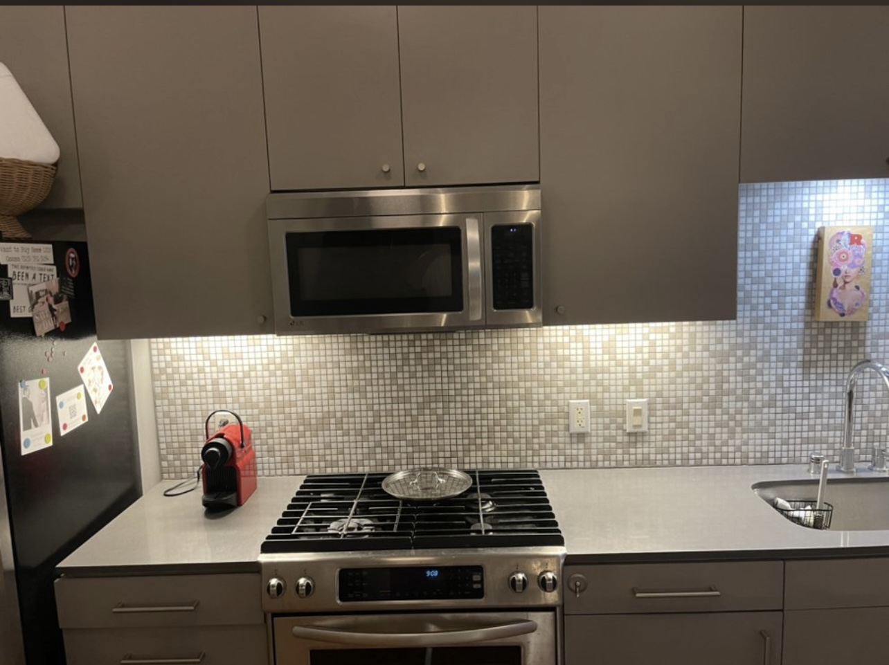 Clean interior kitchen wiring and outlets